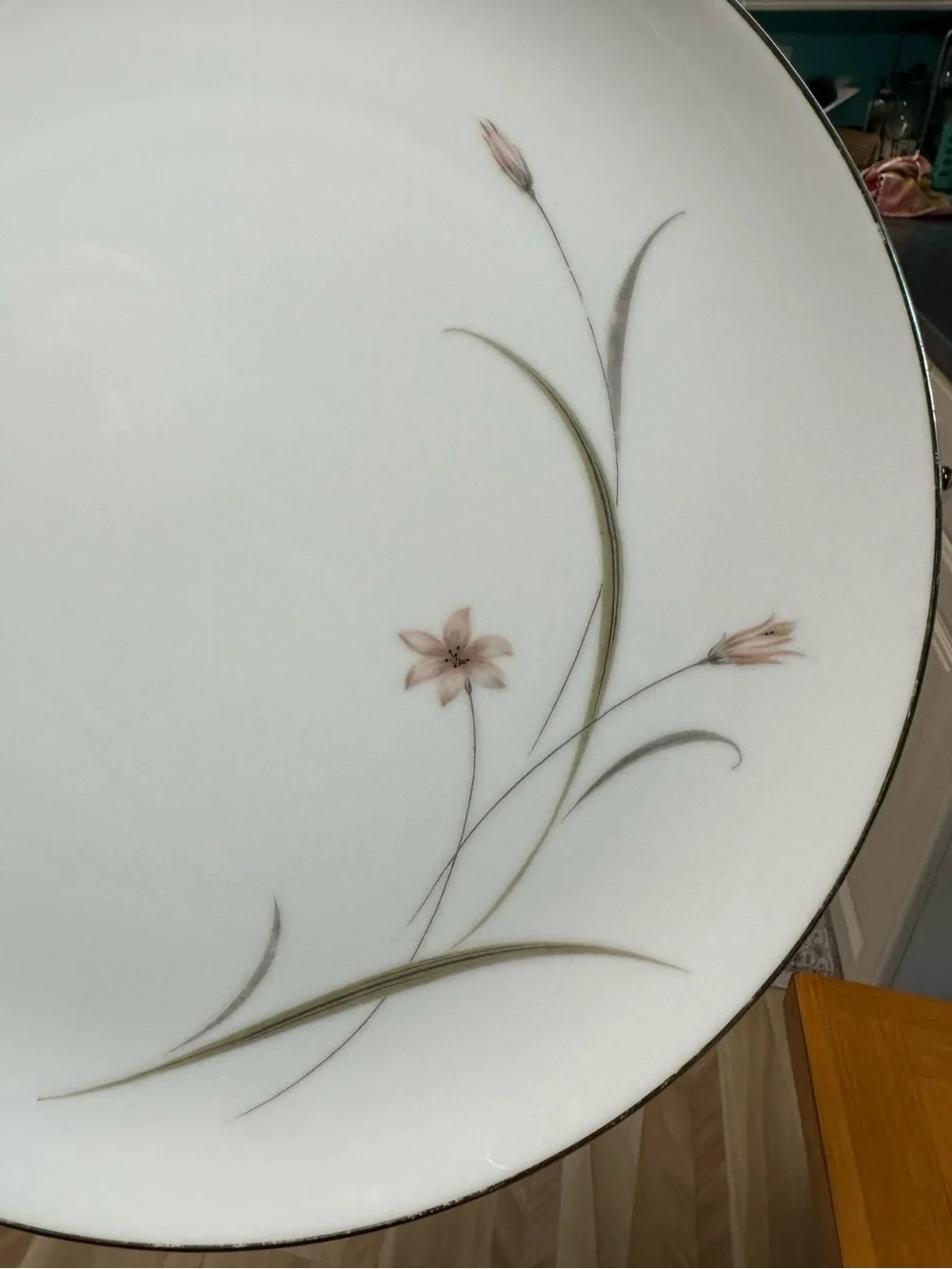 Vintage 70/80s Discontinued “Astrea” Mikasa Pink Flowers w/ Green & Gray Leaves